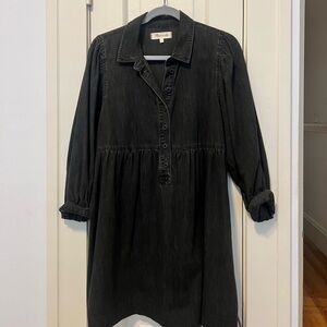 Madewell Black Denim Long Sleeve Dress